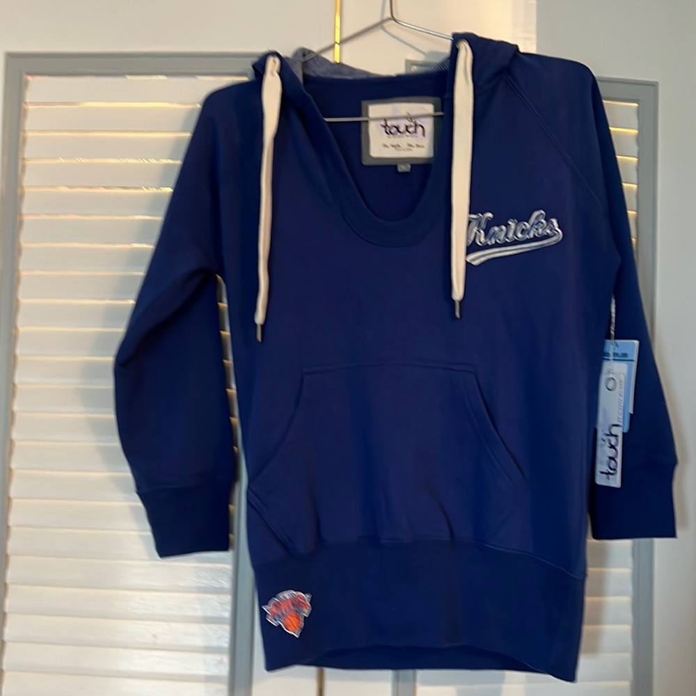 NWOT Touch by Alyssa Milano Navy Blue Knicks Hooded Sweatshirt